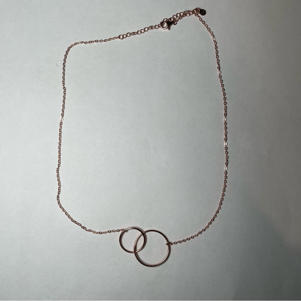Gold Infinity Circle Necklace with Delicate Chain